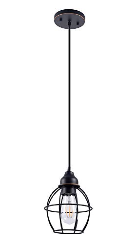 Yaokuem Pendant Lighting Fixture, Hanging Ceiling Lights, E26 Medium Base Max. 60 Watts, Oil Rubbed Bronze Finish, Bulbs Not Included, 2-Pack #TOP2