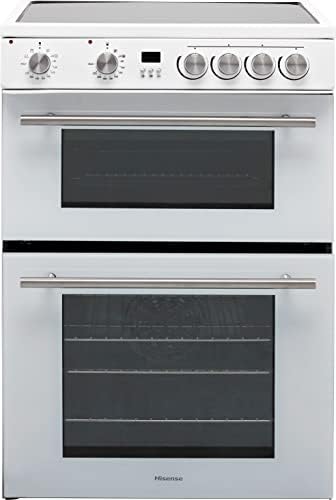 Hisense HDE3211BWUK 60cm Electric Cooker with Ceramic Hob-White A Rated Double Oven - White