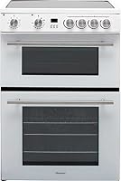Hisense HDE3211BWUK 60cm Electric Cooker with Ceramic Hob-White A Rated Double Oven - White
