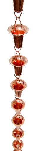 Stanwood OT-RC1e Bell/Cup Shaped Extension Copper Rain Chain, 4-Feet, 121.92x8.26x8.26 cm