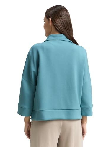 Tom Tailor Damen 1047715 Boxy Fit Scuba Sweatjacke, 31666 - Tropical Teal, XXL EU – Ansicht 3