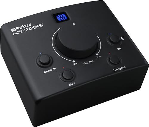 PreSonus MicroStation BT Controlador de monitores 2.1 con conectividad Bluetooth