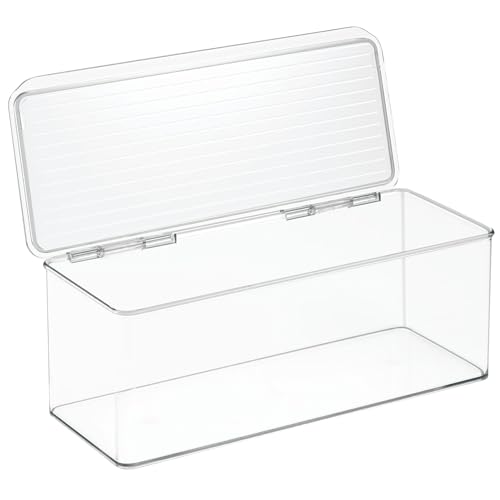 iDesign Recycled Plastic Stackable Pantry Storage Bin with Lid – Clear - Image 3