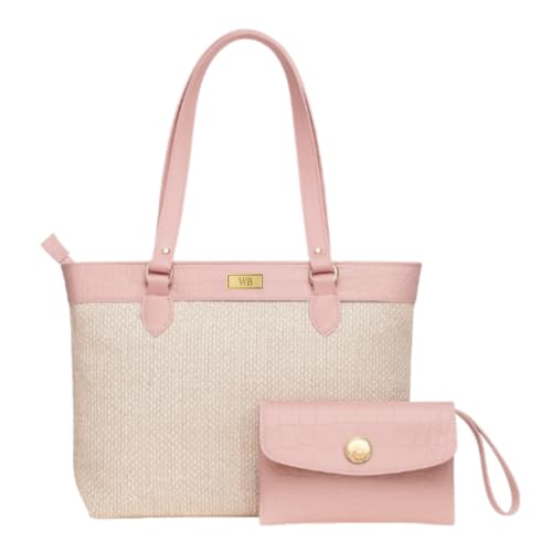 Bolsa De Praia Alça De Ombro Espaçosa Ideal Para Viagens E Passeios (Rosa)
