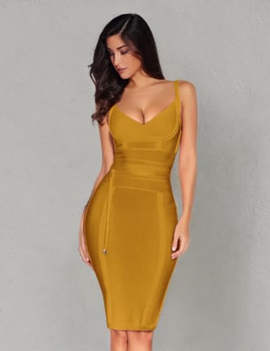 Image of meilun Womens Rayon Belt Detail Bandage Bodycon Party Dress