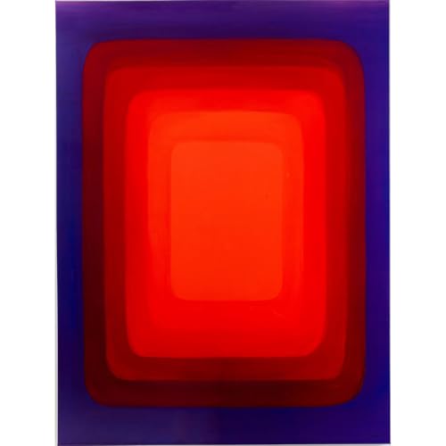Kare Tendency Tableau mural rectangulaire fait à la main Motif tendance Rouge/bleu Fait à la main Pièce unique Design abstrait Décoration murale pour chambre à...