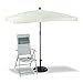 Relaxdays Sonnenschirm rechteckig, 200 x 150 cm, Rippen, Polyester, Neigefunktion, Gartenschirm, Natur Sombrilla Terraza Rectangular, Amarillo Claro, 150 x 200 x 240 cm