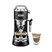 De'Longhi Dedica EC685.BK Macchina da Caffè Espresso Manuale e Cappuccino, Caffè in Polvere o in Cialde E.S.E., Spegnimento Automatico, Serbatoio Estraibile, 1350 W, Nero