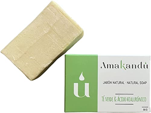 Jabón Bio_Natural_Vegano_Árbol de té_Ácido hialuronico_jabon antiacne_limpiador_combate la grasa, manchas y los granos_jabon para la cara y cuerpo 90 Gr