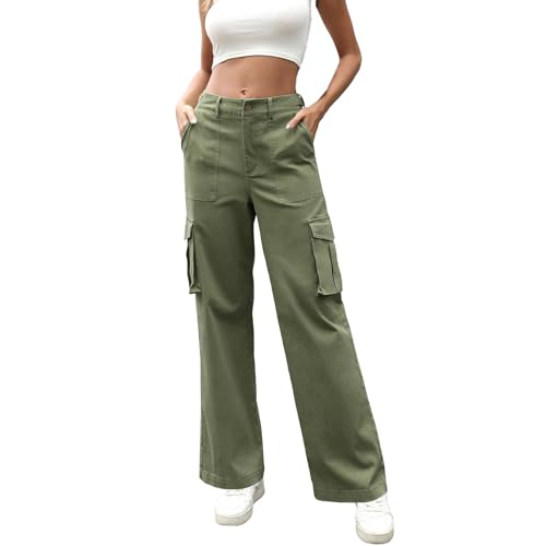 Pantalon cargo femme à 6 poches et jambes larges pour bouger libre