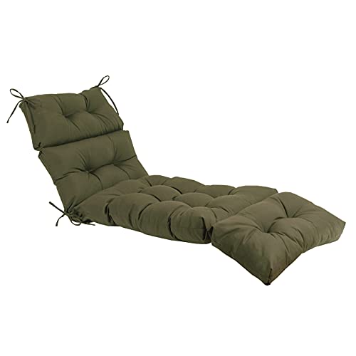 Image of QILLOWAY Outdoor Chaise Lounge Cushion 74x22x4 Inch, Waterproof Weather Resistant Replacement Pad for Patio Pool Furniture, Sage, Army Green