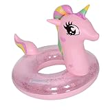 Inflable Unicornio Flotador, Anillo de Natación Unicornio, 70cm Unicornio Flotador Inflable, para Playa Piscina Parque Acuático Fiesta, Anillo de Natación para Niño Adulto (Rosa)
