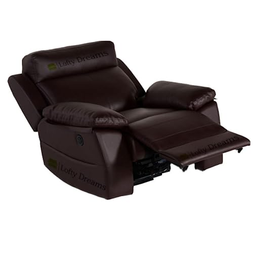 Image of Recliner Sofa Electric Single seat Chair in Leatherette with 5 Years Warranty Power Reclining Couch Modern & Stylish Living Room Automatic recliners Comfy Lumbar Support for Sleep