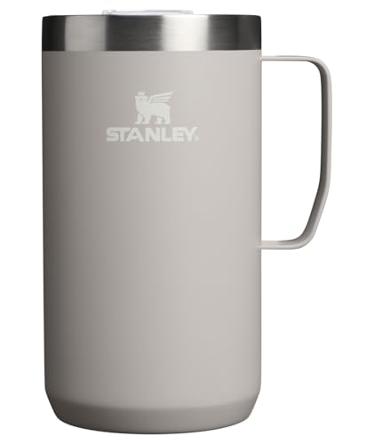 Image of STANLEY Everyday Camp Mug 24oz | Drink Through Lid | Cup for Coffee, Tea and Drinks | Insulated Stainless Steel Coffee Mug | BPA-Free | Ash