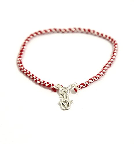 Protection Evil Eye Bracelet - Lucky Hamsa Hand Charm - 7 Inch Sterling Silver Jewelry - Best Kabbalah Red String Bracelets for Women