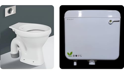 Image of Clay Plus Cermic One Piece SIlverside Western Floor Mounted European English Toilet /Commode /European Commode Square With Soft Close Seat Cover For Toilets, Home, Bathoom