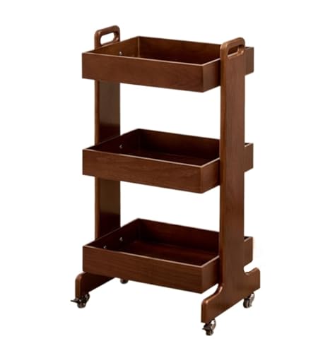 DANNMPX Carrito Organizador Carrito De Madera 3 Niveles con Ruedas, Organizador Almacenamiento For Oficina Y Cocina Cocina