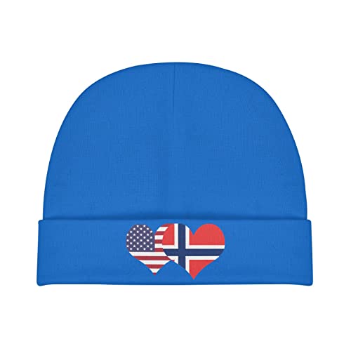 HaiRui YunDa American Flag and Norwegian Flag Baby Beanies Cap Children's Winter Knitted Hat Toddler Warm Infant Knit Hats Blue