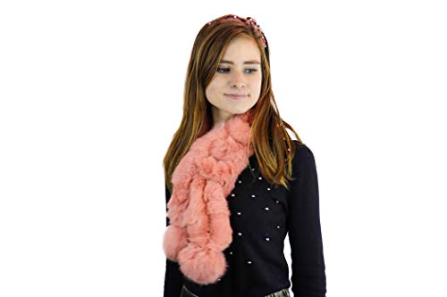 surell Long Rabbit Ball Scarf - Womens Neck Trim Scarf - Winter Collar Wrap2