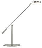 Turcom LED Desk Lamp, Energy-Efficient, Non-Flickering for Reading, Adjustable Neck, Touch-Sensitive Control Panel, 450 Lumen,Silver