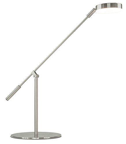 Turcom LED Desk Lamp, Energy-Efficient, Non-Flickering for Reading, Adjustable Neck, Touch-Sensitive Control Panel, 450 Lumen,Silver