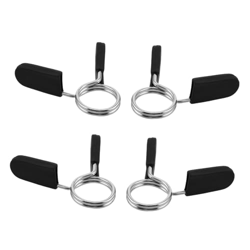 Happyyami Versatile Weightlifting Barbell Collars Spring Loaded Barbell Locks 4pcs Barbell Clamps Clip for Gym Use