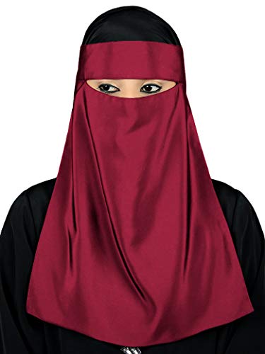 MyBatua Single Layer Niqab, Saudi Style, Muslim Face Veil, Wholesale Price, 1pc NQ-009, Rose Pink, One size