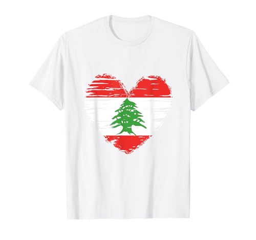 Lebanon Heart Lebanese Flag Lebanese Pride T-Shirt