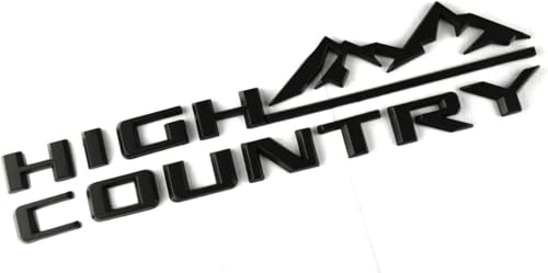 Image of 1Pc High Country Emblem Rear Tailgate Letter Logo Car Badge Nameplate Replacement for 2019-2025 Tahoe Silverado (1Pcs Rear Emblem - Matte Black)