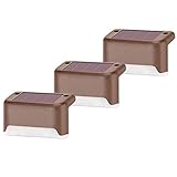 Solar Deck Lights Led Solar Lamp Waterproof Outdoor Security Lamps for Patio, Stairs, Garden,Pathway and Yard 3Pack(Warm White)