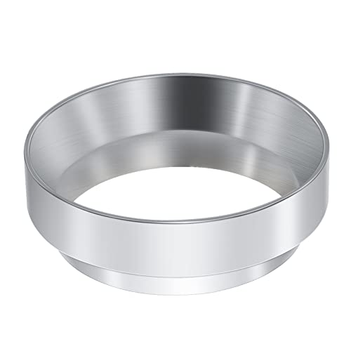Gekufa 58 mm Dosage de Café, Expresso Anneau Doseur Aluminium,Entonnoir de dosage en acier inoxydable Cover