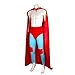 Mexican Wrestler Costume Adult Men Cape with Mask Crazy Priest Red Long Cloak Halloween Party Cosplay Outfits (XX-Large)