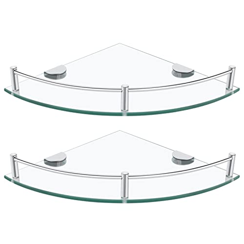 GerayMer Set of 2 Corner Glass Shelves