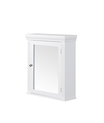 Elegant Home Fashions Detachabe Chestnut Medicine Wall Cabinet Bathroom Storage, White And Clear #TOP6