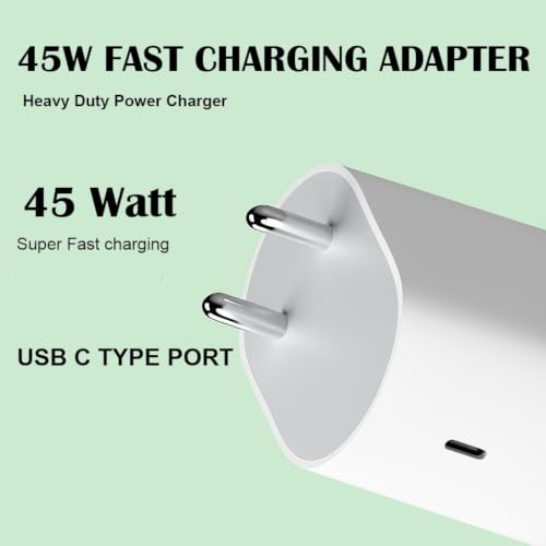 Image of Google Original 45W Type C Fast Charger Adapter | Compatible with Google Pixel 10 /10 Pro /9 Pro XL /9 Pro Fold /9 Pro /9 /9a /8 Pro, Laptop, Tablet, Chromebook & Fast Charging USB-C Adapter - White