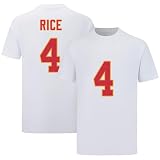 RASHEE Rice White 4# for Mens/Womens/Kid Football T-Shirt No Brand/Logos 100% Cotton