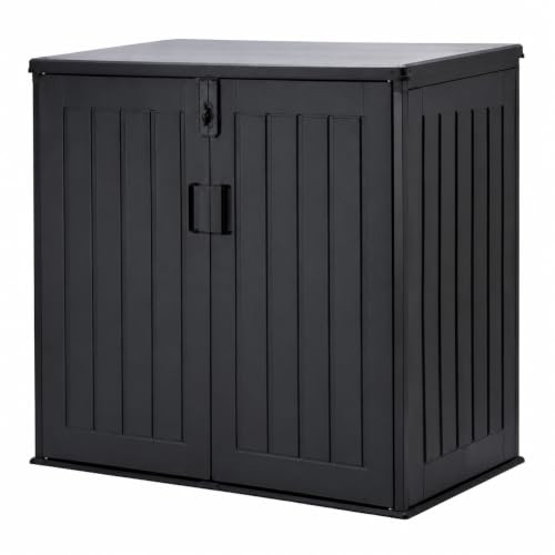 Koll Living Mülltonnenbox Soraya, 775 Liter, 115x71x113cm, Schwarz | für Mülltonnen, Gartengeräte & Spielzeug, abschließbar, UV- & witterungsbeständig