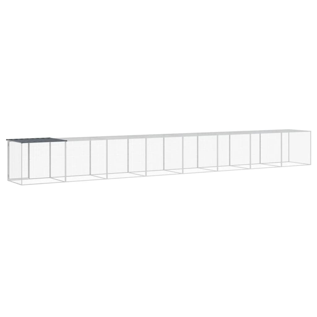 ShGaxin Kurnik z dachem antracytowym 803x98x90 cm stal ocynkowana, obudowa kurnika, kratka zewnętrzna, klatki i kurniki