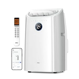 Dreo Tragbare Klimaanlagen, 10.000 BTU AC Einheit für Schlafzimmer mit Drainagefreier Kühlung, 46dB leise, APP/Stimme/Fernbedienung, 24h Timer mit Ventilator & Luftentfeuchter, Smart Klimaanlage