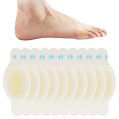 Paquete de 10 parches invisibles para blíster hidrocoloide invisible, almohadillas de gel para blíster impermeables, vendas para talón y proteger la piel, curación más rápida de heridas
