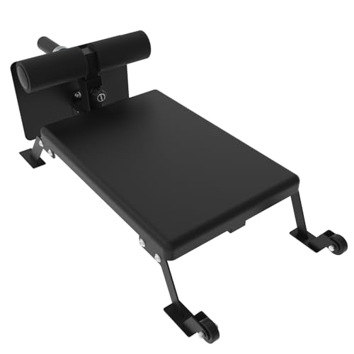 Nordic Curl Machine,Hamstring & Glute Bench Adjustable with Wheels, Nordic Bench for Home Gym,Black