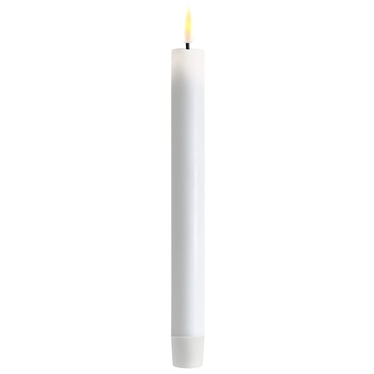 Deluxe Homeart Indoor Flameless LED Taper Dinner Candle 2 Set - with Real Flame™️ Technology - Battery Powered Candles (24 cm, White) — image 1