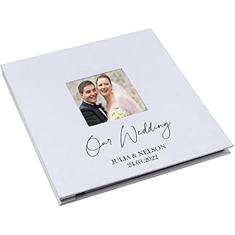 Personalised Linen Wedding Photo Album Cover