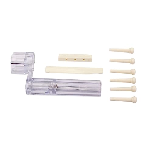 Toddmomy 1g13 Guitar Accessory Set Acoustic Guitar Bridge Pins Nut and Saddle Winder Easy Installation Sound