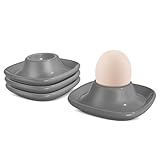 Photo Gallery flexzion set di 4 portauova sode in ceramica grigia, impilabili con base per servire, colazione, brunch, decorazione da tavolo da cucina, grigio Photo Gallery flexzion set di 4 portauova sode in ceramica grigia, impilabili con base per servire, colazione, brunch, decorazione da tavolo da cucina, grigio