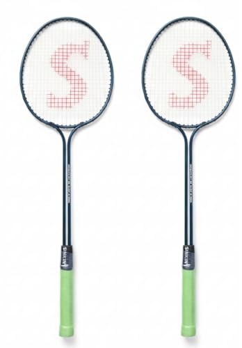 Image of SINKIN Badminton Set of Two for All Family Men, Women, Boys & Girls, Strung Badminton Racket (Pack of: 2, 250 g) (Green-D)