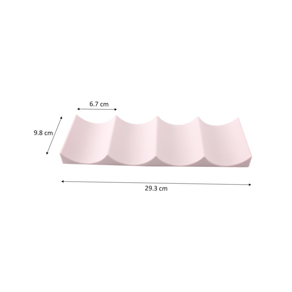 Soporte apilable de plástico para botellas de vino color rosa claro miniatura 2