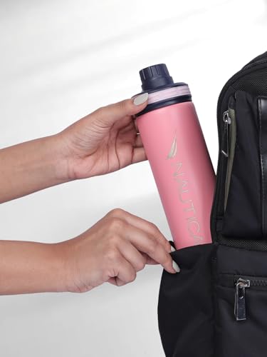 Image of NAUTICA Premium Leak-Proof Insulated Water Bottle - 1pc (Fender)| 500ml | Stainless Steel Flask with 24 Hours Temperature Retention | Ideal for Travel, Gym, Office Use Texas Solid-Babypink
