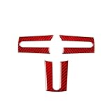 Intérieur Autocollant Pour Ford Pour Mustang 2009 2008 2007 2006 2005 Garniture Volant En Fibre Carbone Noire Style intérieur(Red)