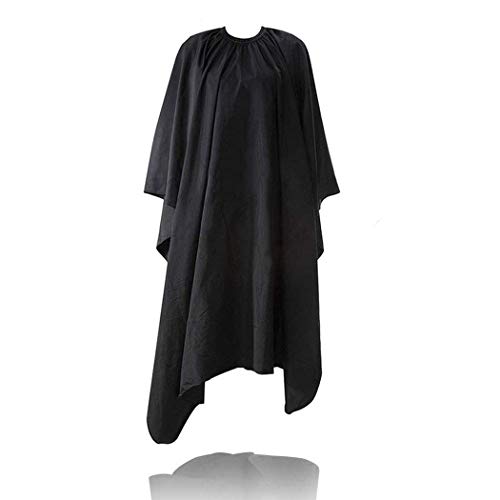 Professional Hair Salon Cape With Adjustable Snap Closure 1 Pcs Polyester Baber Cape Haircut Apron Hair Cut Cape/65X49Inch Black